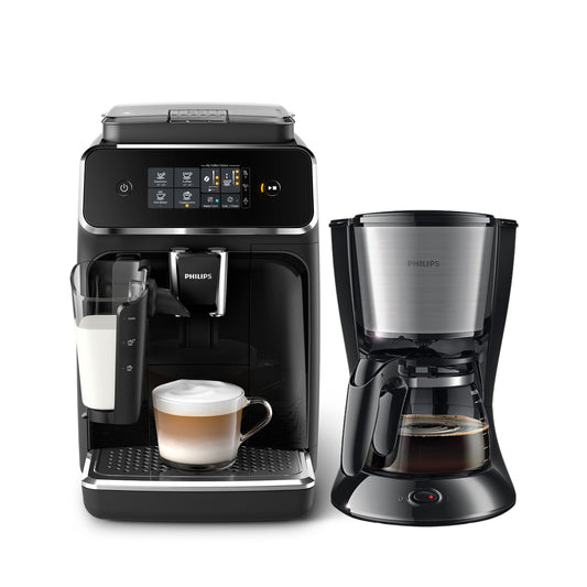 Cafetera expresso latteGoep 15 bares + Regalo cafetera 1.2 litros de 2-15 tazas Philips